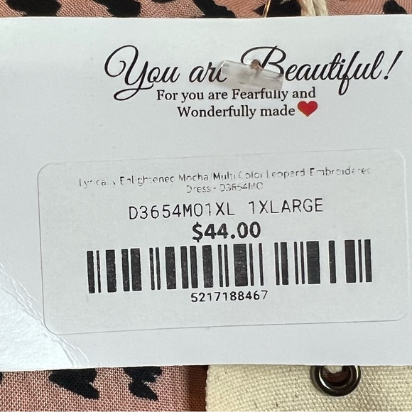 NWT Savanna Jane Dress Women's Plus Size 1X Embroidered A Line Animal Print - Picture 7 of 9